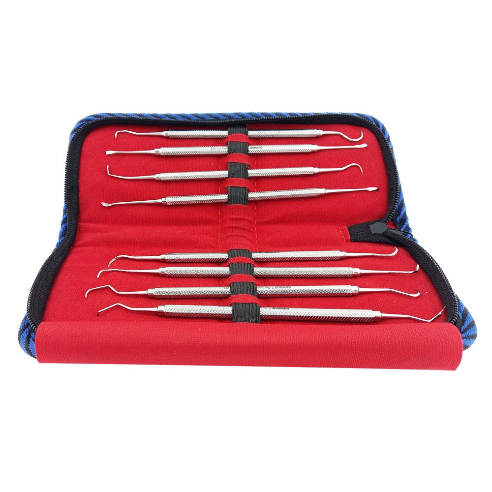 Suryadent Perio Scalers With Hexagonal Solid Handle Set of 8 Pcs