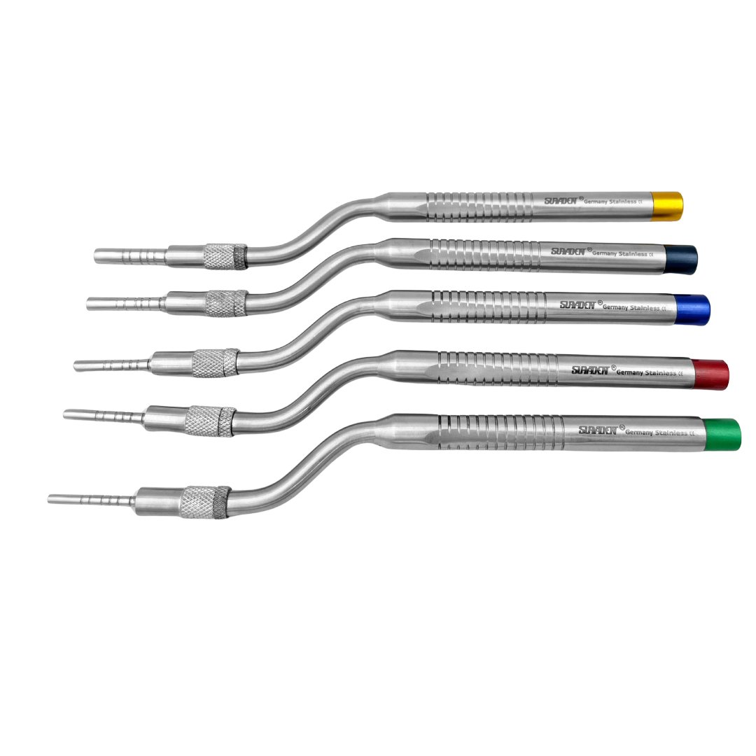 Suryadent Implant Osteotomes Angulated Concave 5 Pcs Set with Cassette - Image 2