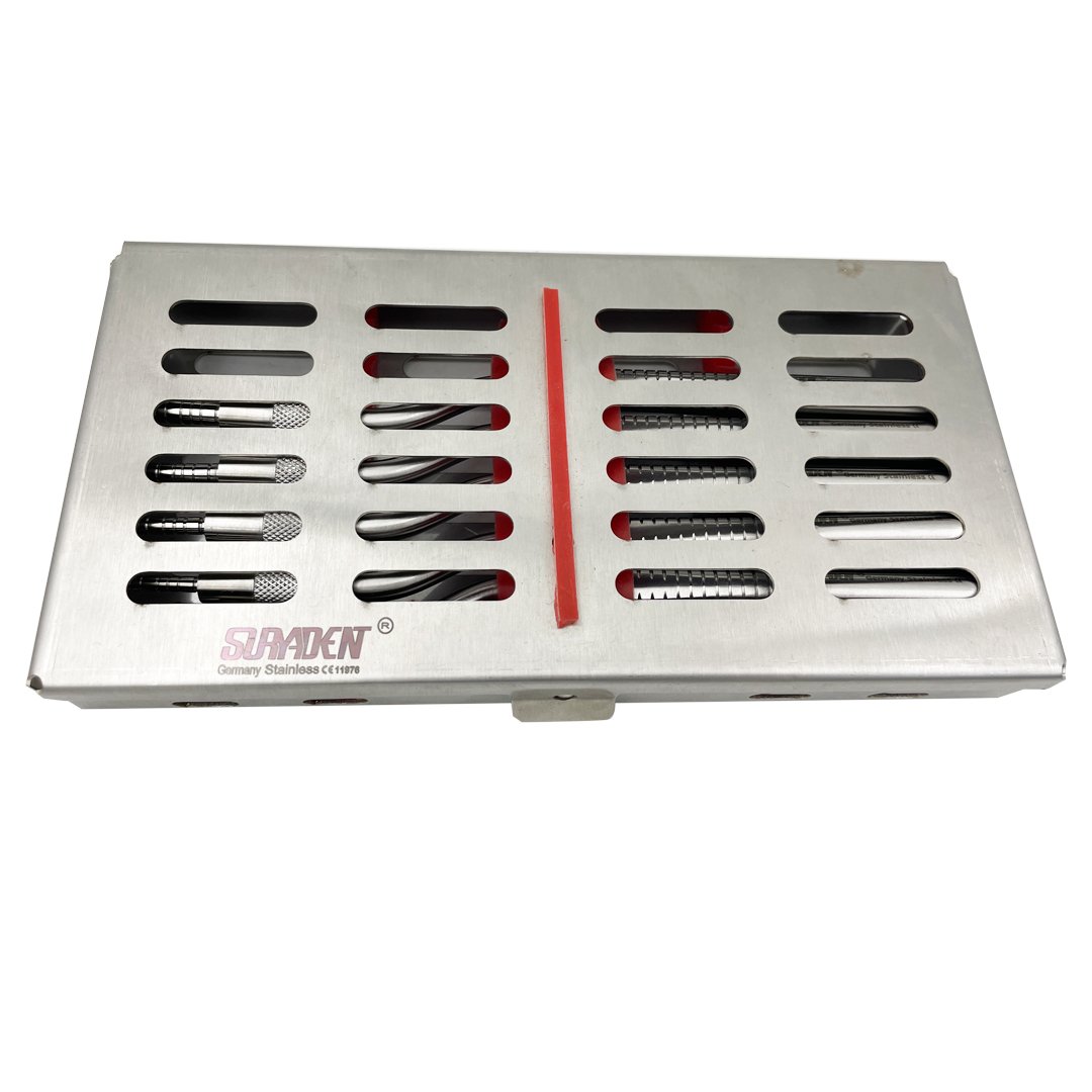 Suryadent Implant Osteotomes Angulated Concave 5 Pcs Set with Cassette - Image 4