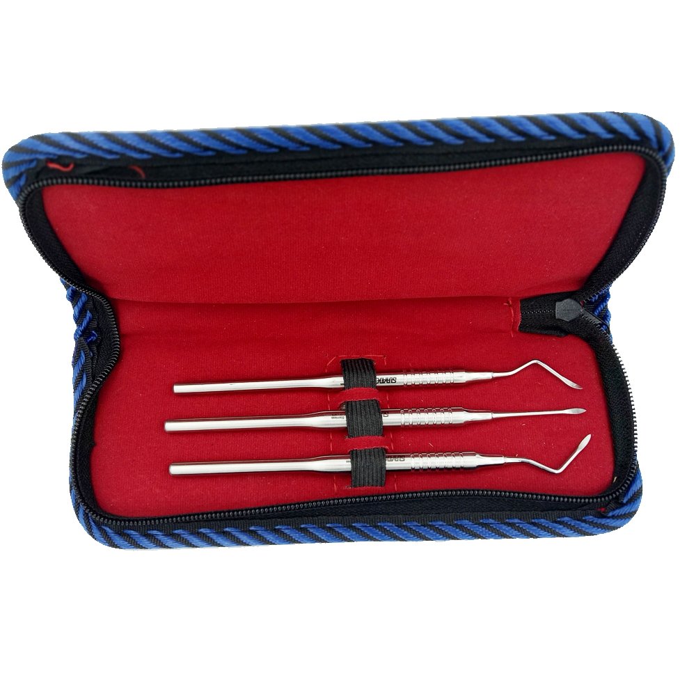 Suryadent® Root Tip Pick Elevator Set (Left, Right & Straight) – Dental Surgical Micro Elevator | German Stainless Steel | Hollow Handle - Image 3